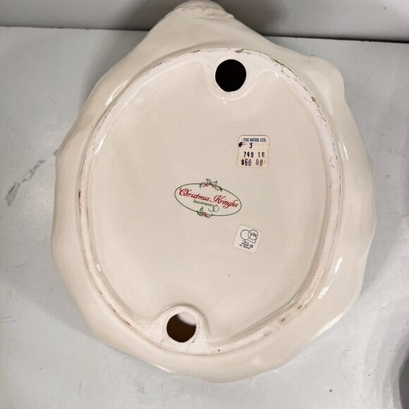 CHRISTMAS KRINGLES Dept 56 Ceramic Santa Platter Tray Hand Painted Japan Vtg - Picture 9 of 12